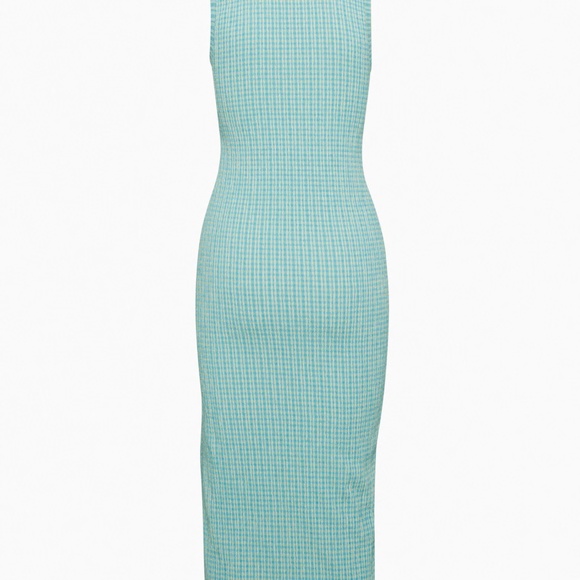 NWT Wilfred Textured Verona Maxi Dress Sleeveless Side Slit Blue White Size M - Picture 2 of 13